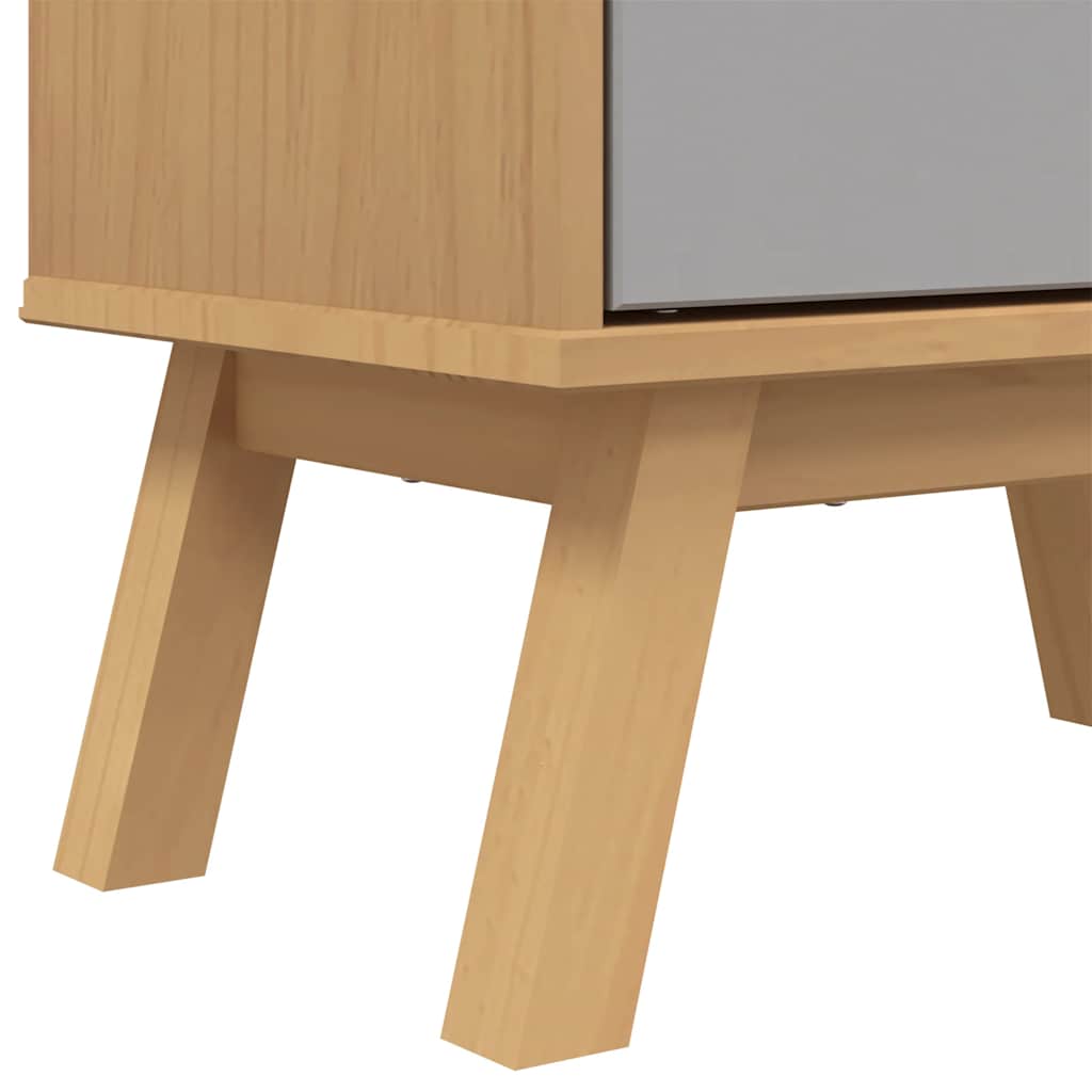 Shoe Cabinet OLDEN Grey and Brown 55x35x120cm Solid Wood Pine