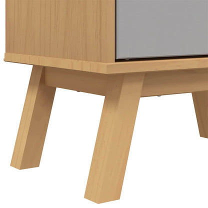 Shoe Cabinet OLDEN Grey and Brown 55x35x120cm Solid Wood Pine