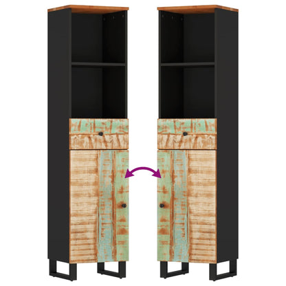 3 Piece Bathroom Furniture Set Solid Wood Reclaimed