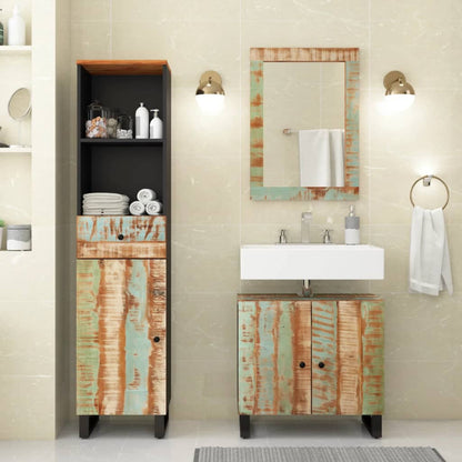 3 Piece Bathroom Furniture Set Solid Wood Reclaimed