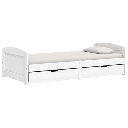 Day Bed with 2 Drawers without Mattress "IRUN" White 90x200 cm
