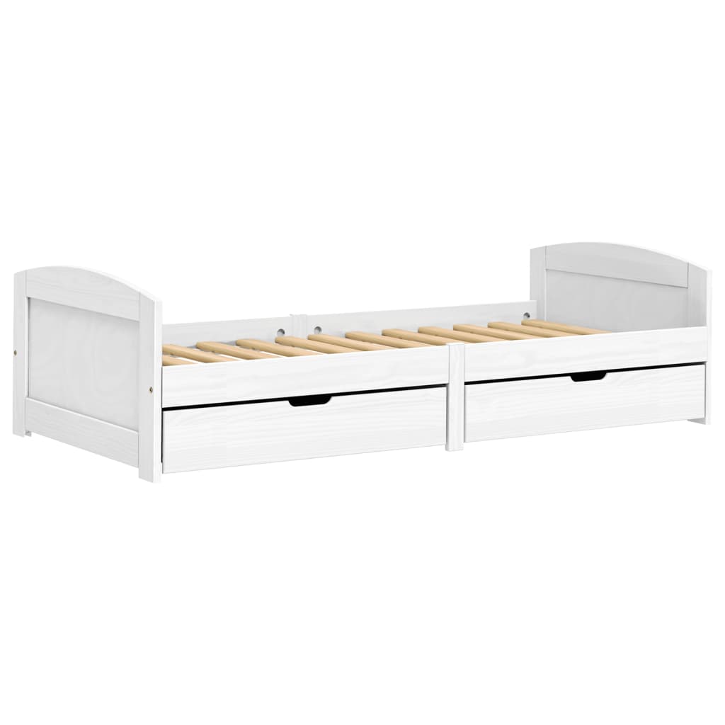 Day Bed with 2 Drawers without Mattress "IRUN" White 90x200 cm