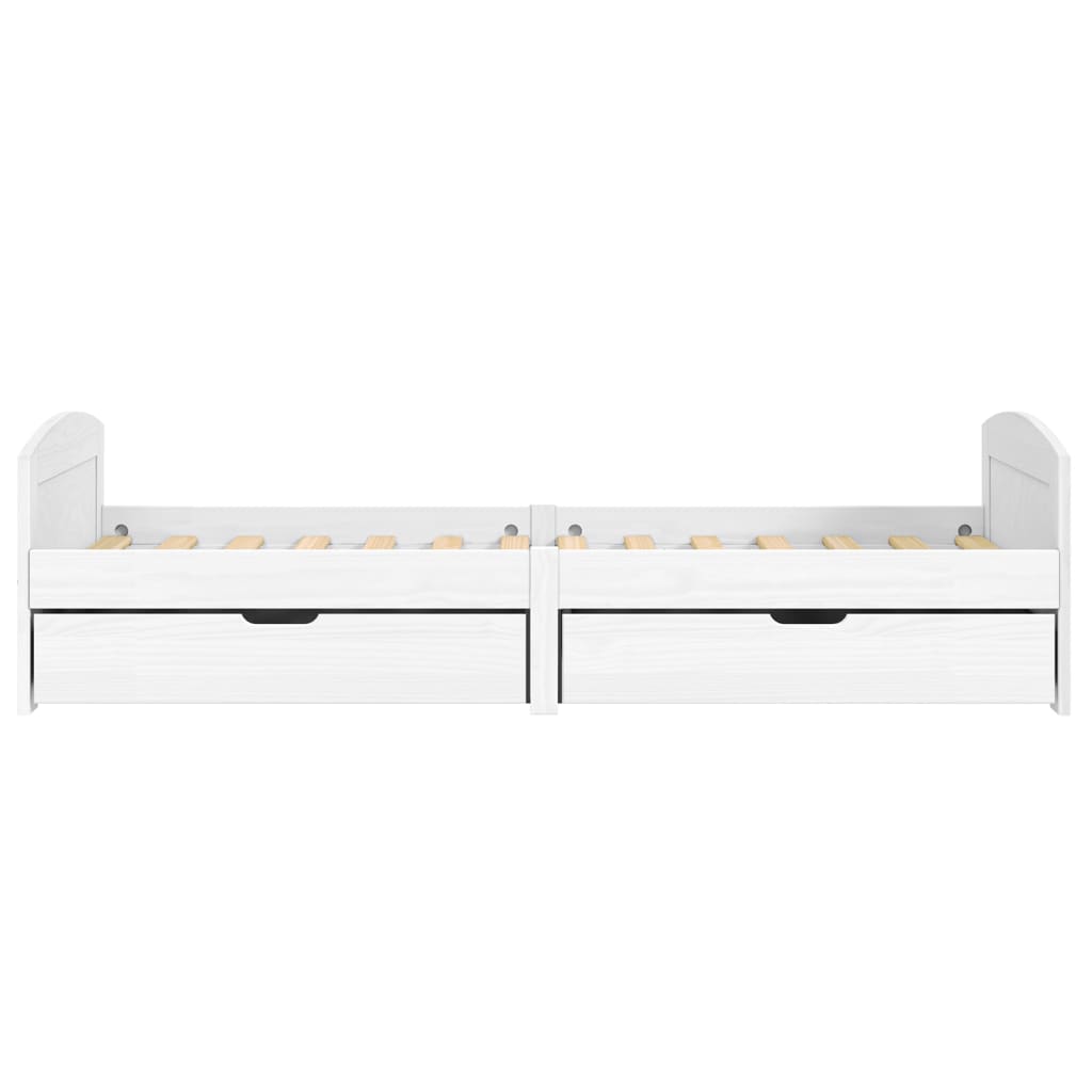 Day Bed with 2 Drawers without Mattress "IRUN" White 90x200 cm