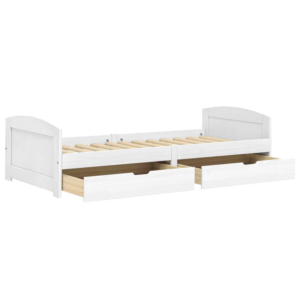 Day Bed with 2 Drawers without Mattress "IRUN" White 90x200 cm