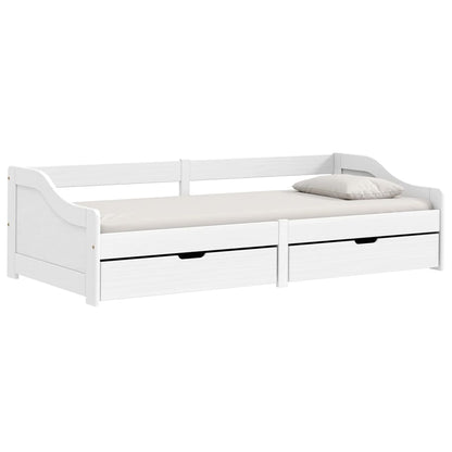 Day Bed with 2 Drawers without Mattress "IRUN" White 90x200 cm