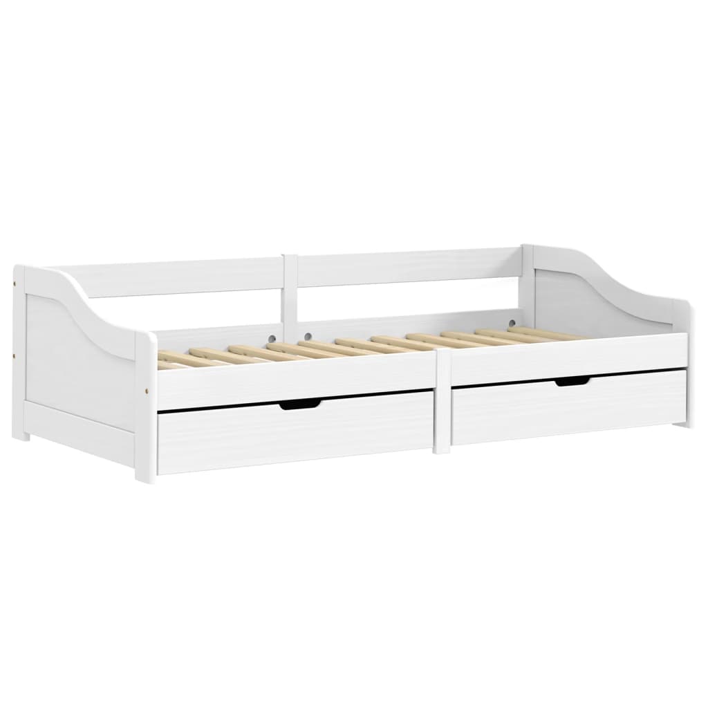 Day Bed with 2 Drawers without Mattress "IRUN" White 90x200 cm