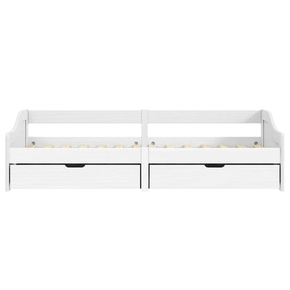 Day Bed with 2 Drawers without Mattress "IRUN" White 90x200 cm