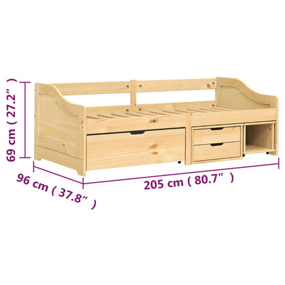 Day Bed with 3 Drawers without Mattress "IRUN" 90x200 cm