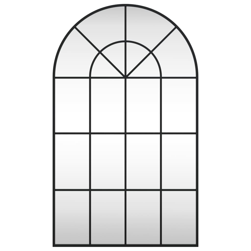 Wall Mirror Black 60x100 cm Arch Iron