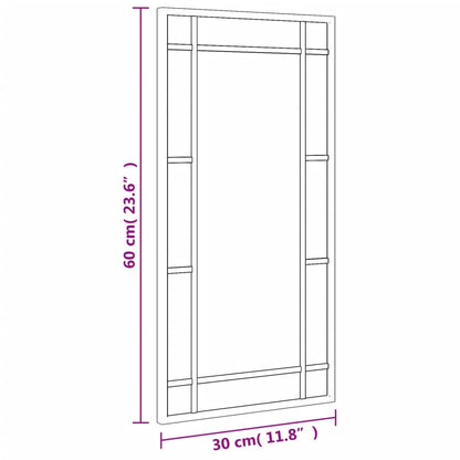 Wall Mirror Black 30x60 cm Rectangle Iron