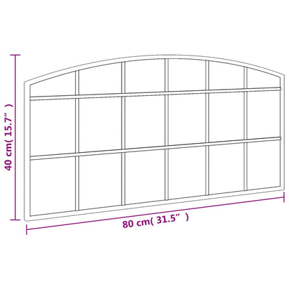 Wall Mirror Black 80x40 cm Arch Iron