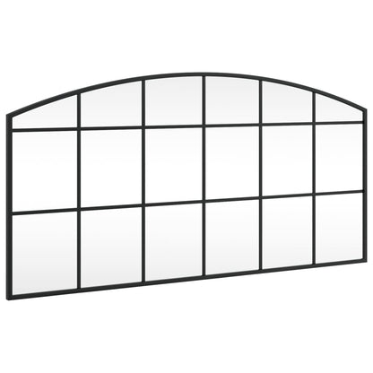 Wall Mirror Black 100x50 cm Arch Iron