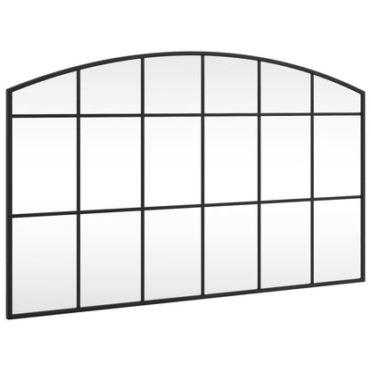Wall Mirror Black 100x60 cm Arch Iron