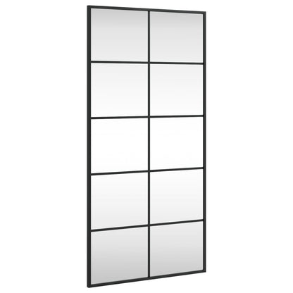 Wall Mirror Black 50x100 cm Rectangle Iron