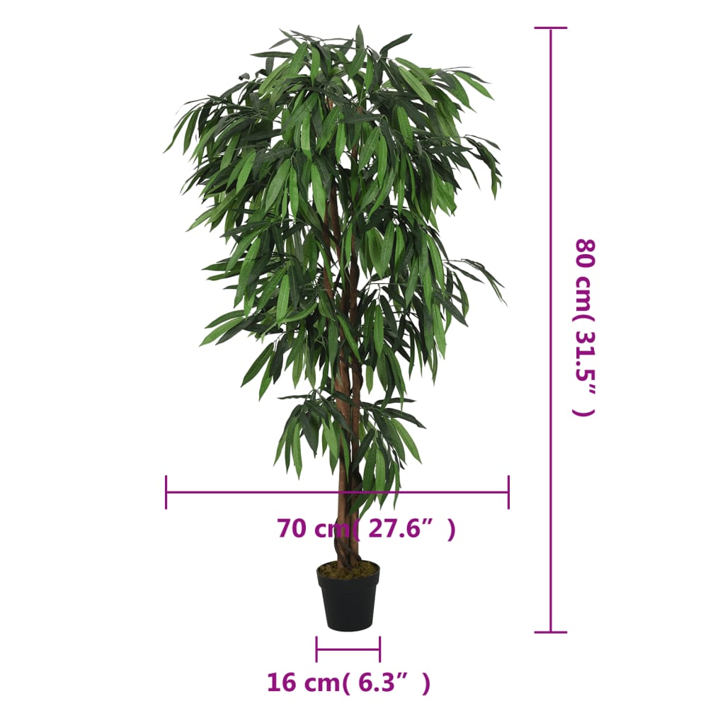 Artificial Mango Tree 300 Leaves 80 cm Green