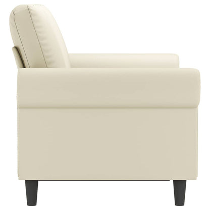 2-Seater Sofa Cream 120 cm Faux Leather