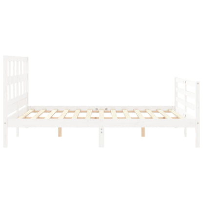 Bed Frame without Mattress White 160x200 cm Solid Wood