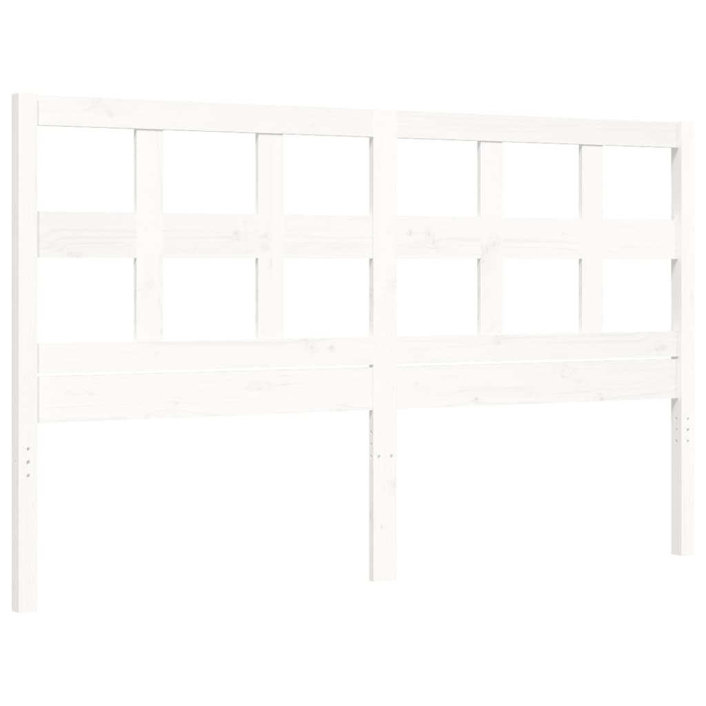 Bed Frame without Mattress White 160x200 cm Solid Wood