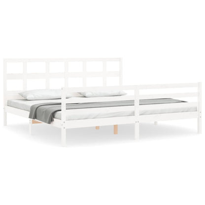 Bed Frame without Mattress White 200x200 cm Solid Wood