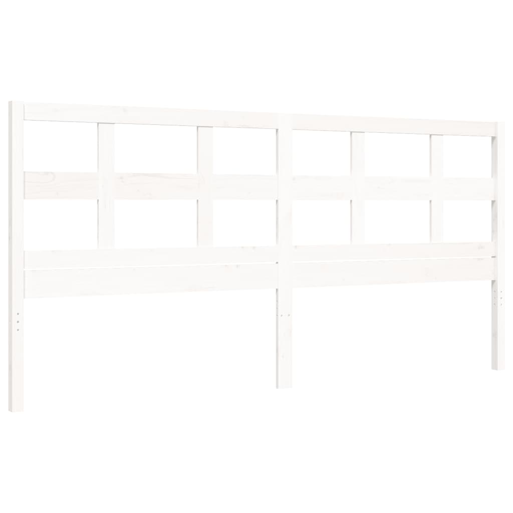 Bed Frame without Mattress White 200x200 cm Solid Wood