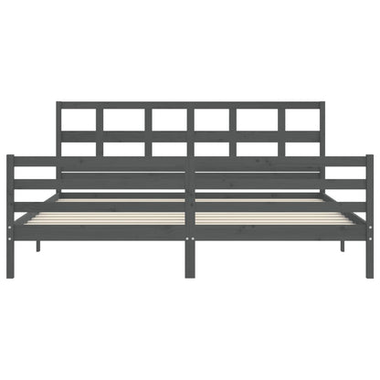 Bed Frame without Mattress Grey 200x200 cm Solid Wood