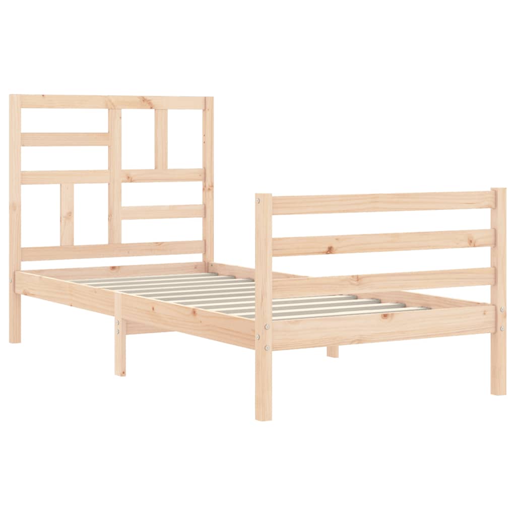 Bed Frame without Mattress Single Solid Wood