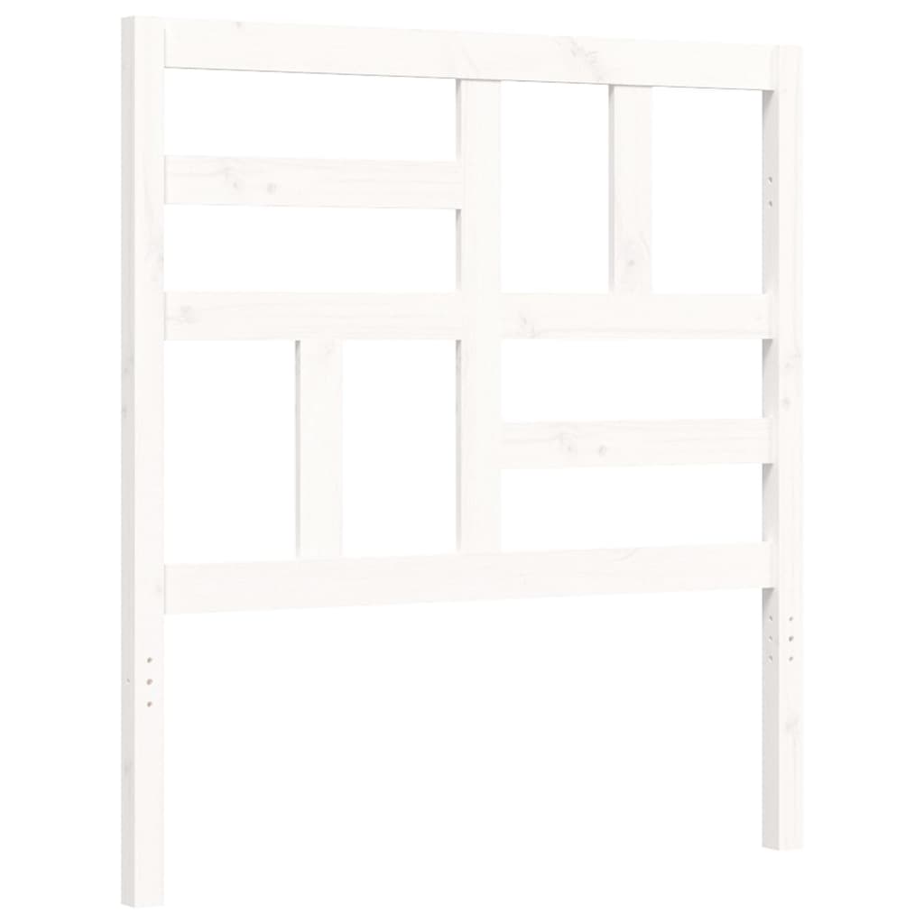 Bed Frame without Mattress White Single Solid Wood