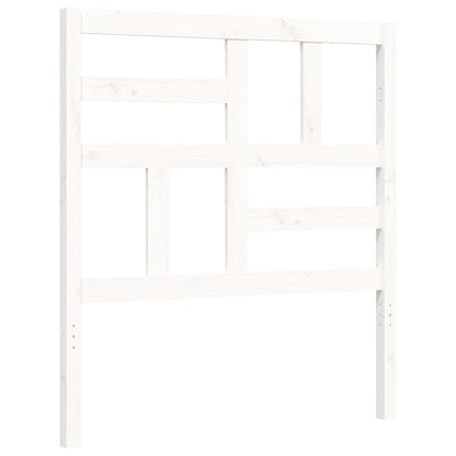 Bed Frame without Mattress White Single Solid Wood