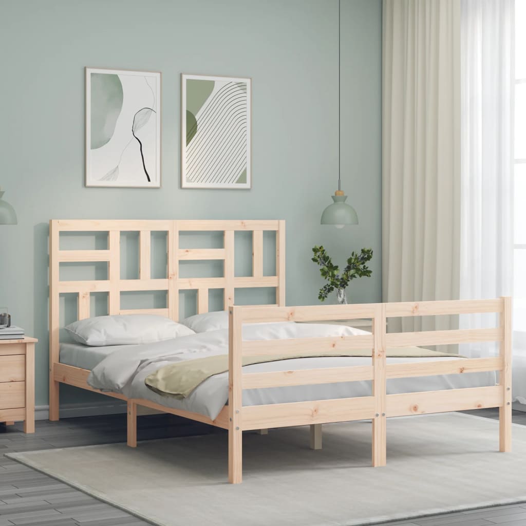 Bed Frame without Mattress Small Double Solid Wood