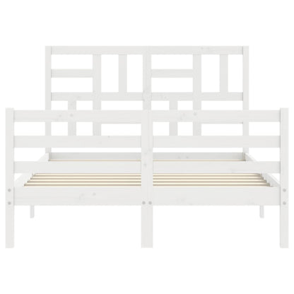 Bed Frame without Mattress White Small Double Solid Wood