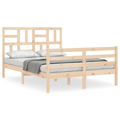 Bed Frame without Mattress Double Solid Wood