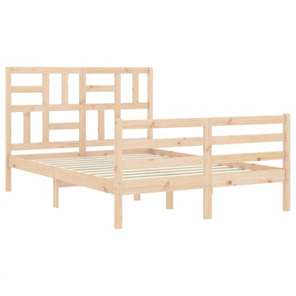 Bed Frame without Mattress Double Solid Wood