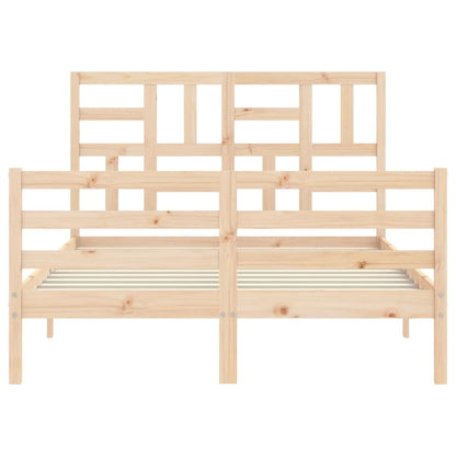 Bed Frame without Mattress Double Solid Wood