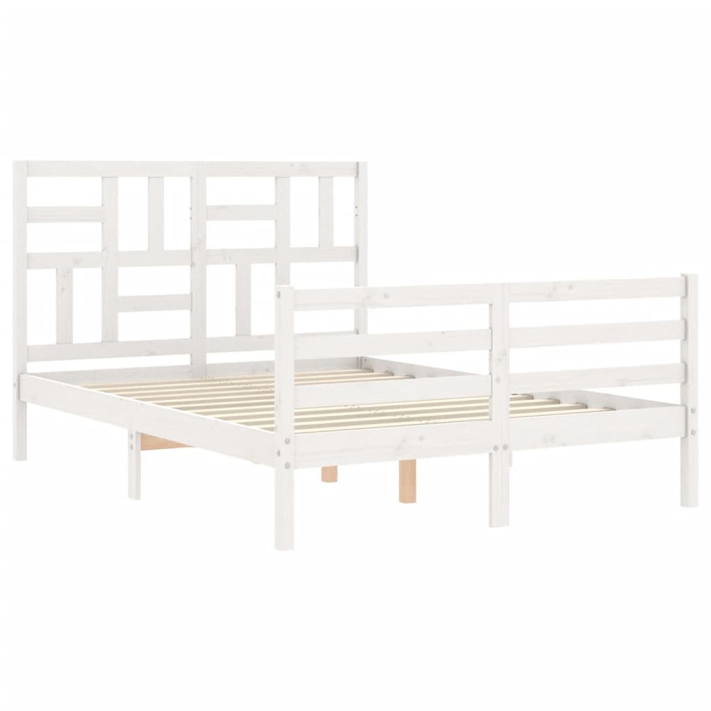 Bed Frame without Mattress White 120x200 cm Solid Wood