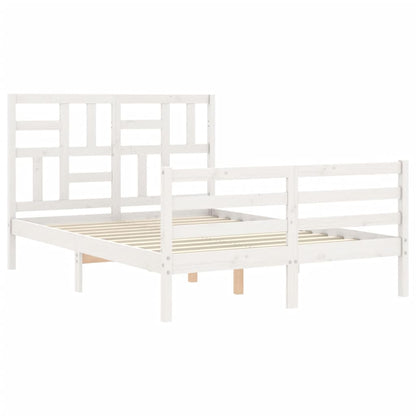 Bed Frame without Mattress White 120x200 cm Solid Wood
