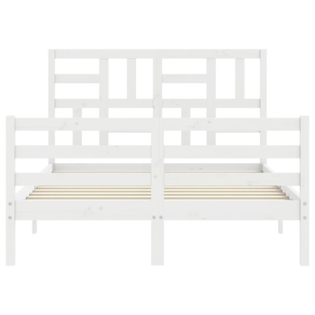 Bed Frame without Mattress White 120x200 cm Solid Wood