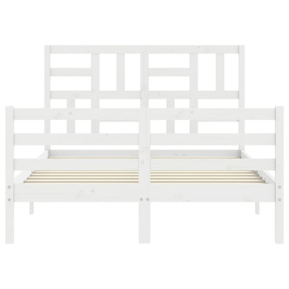Bed Frame without Mattress White 120x200 cm Solid Wood