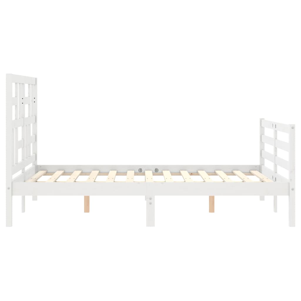 Bed Frame without Mattress White 120x200 cm Solid Wood