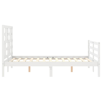 Bed Frame without Mattress White 120x200 cm Solid Wood
