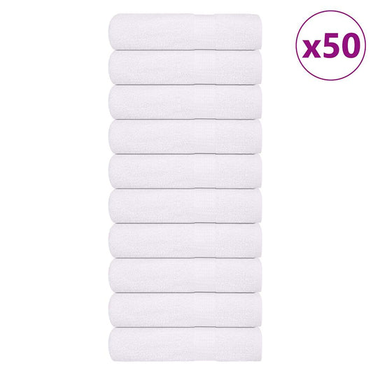 Hand Towels 50 pcs White 50x100 cm 360 gsm 100% Cotton