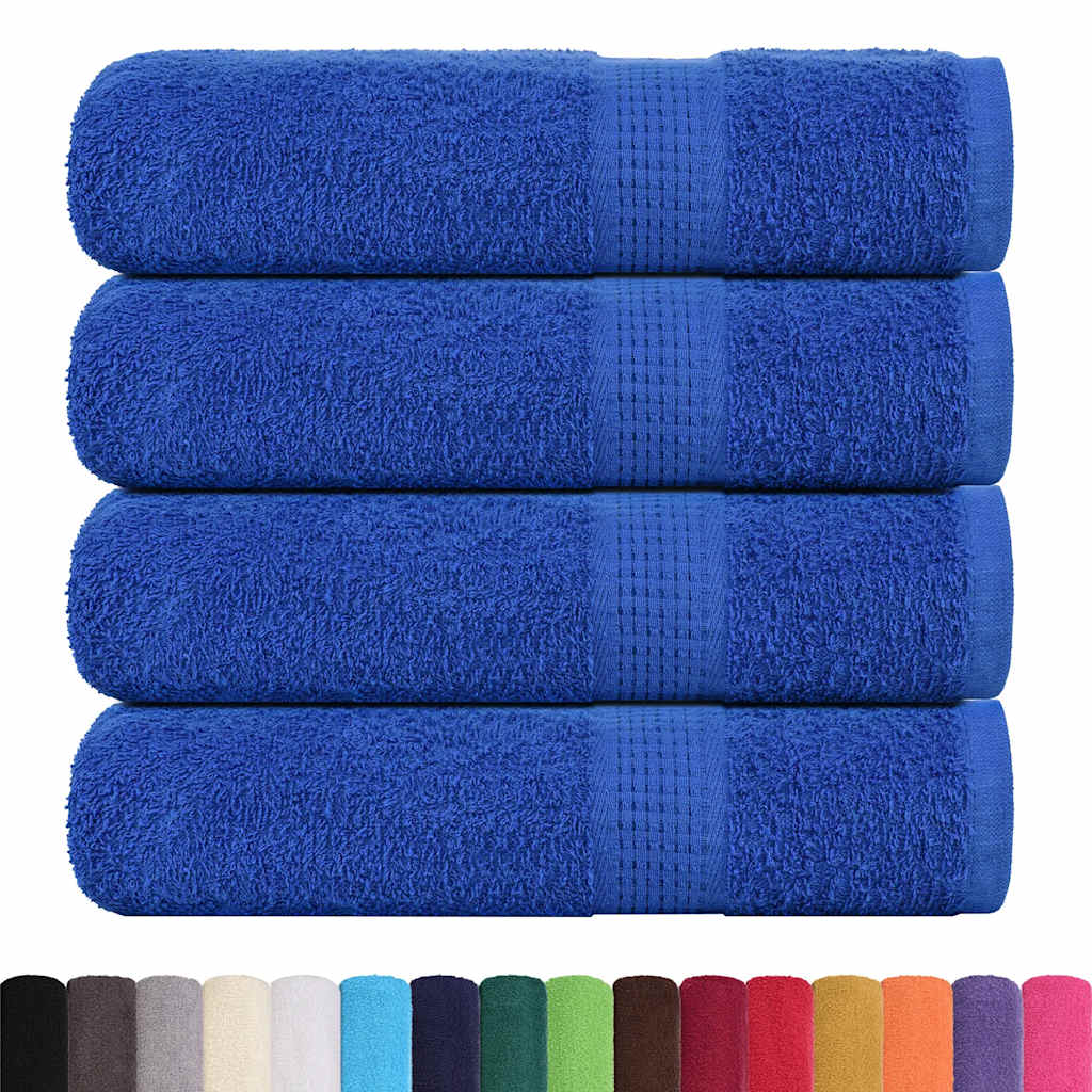 Hand Towels 4 pcs Blue 50x100 cm 360 gsm 100% Cotton