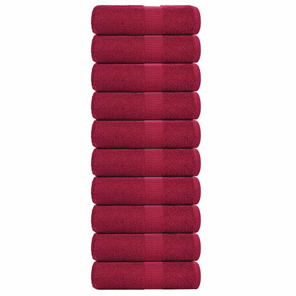 Guest Towels 10 pcs Bordeaux 30x50 cm 360 gsm 100% Cotton