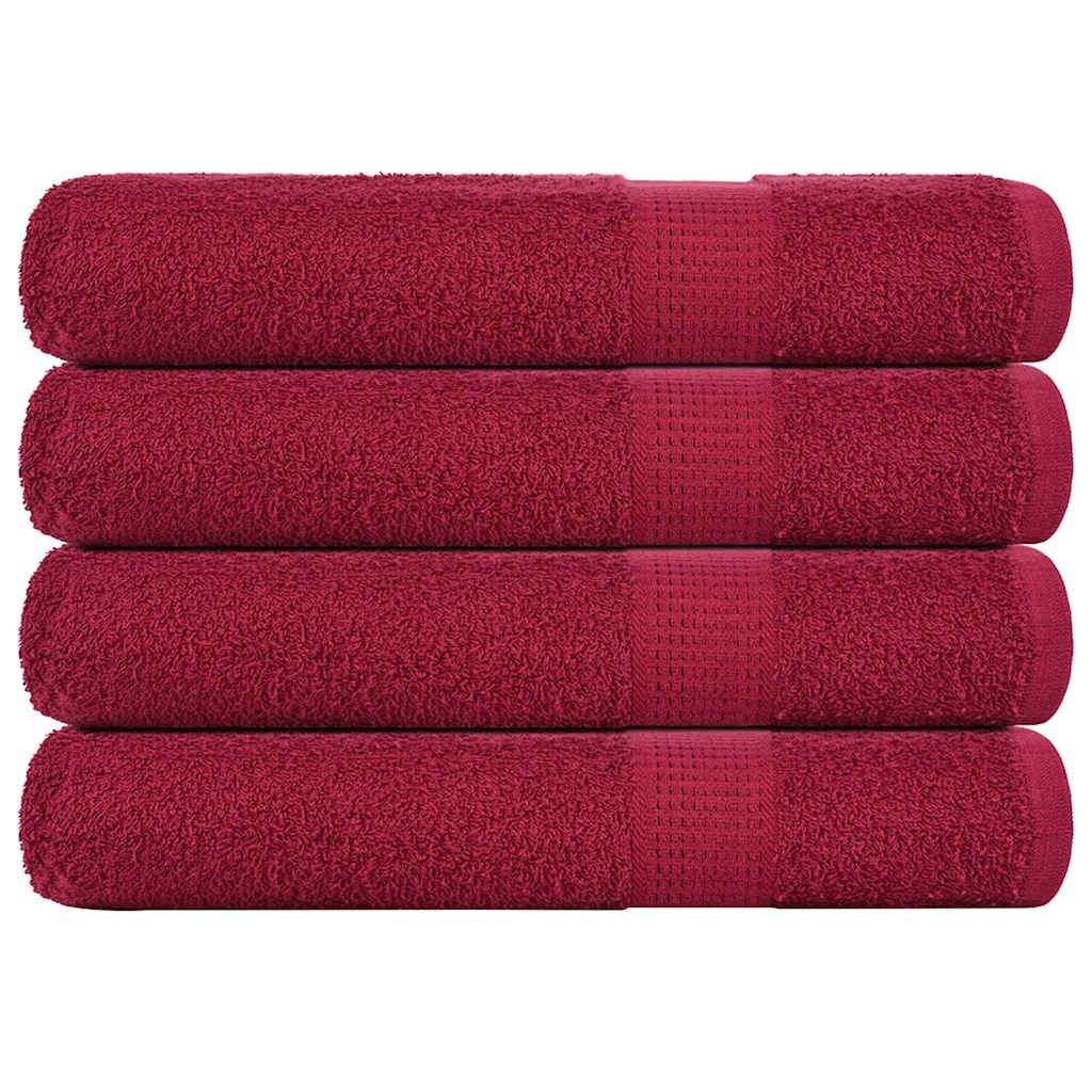 Towels 4 pcs Bordeaux 100x200 cm 360 gsm 100% Cotton