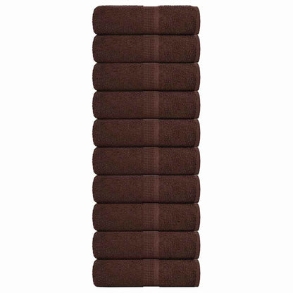 Wash Towels 10 pcs FROGN Brown 30x30 cm 100% Cotton