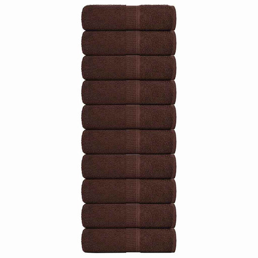 Wash Towels 10 pcs FROGN Brown 30x30 cm 100% Cotton