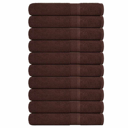 Sauna Towels 10 pcs Brown 80x200 cm 360 gsm 100% Cotton