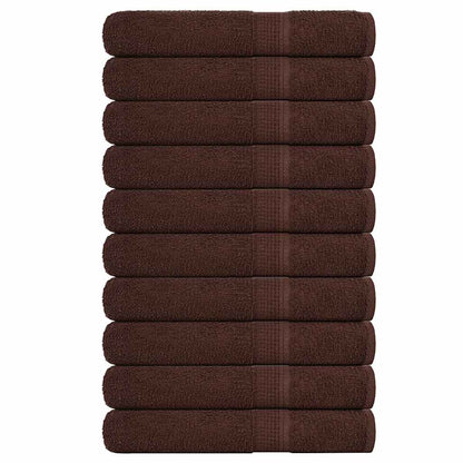 Towels 10 pcs Brown 100x200 cm 360 gsm 100% Cotton