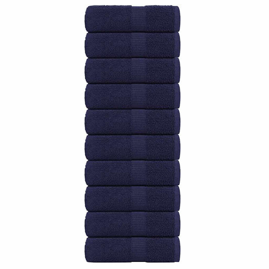 Guest Towels 10 pcs Navy Blue 30x50 cm 360 gsm 100% Cotton
