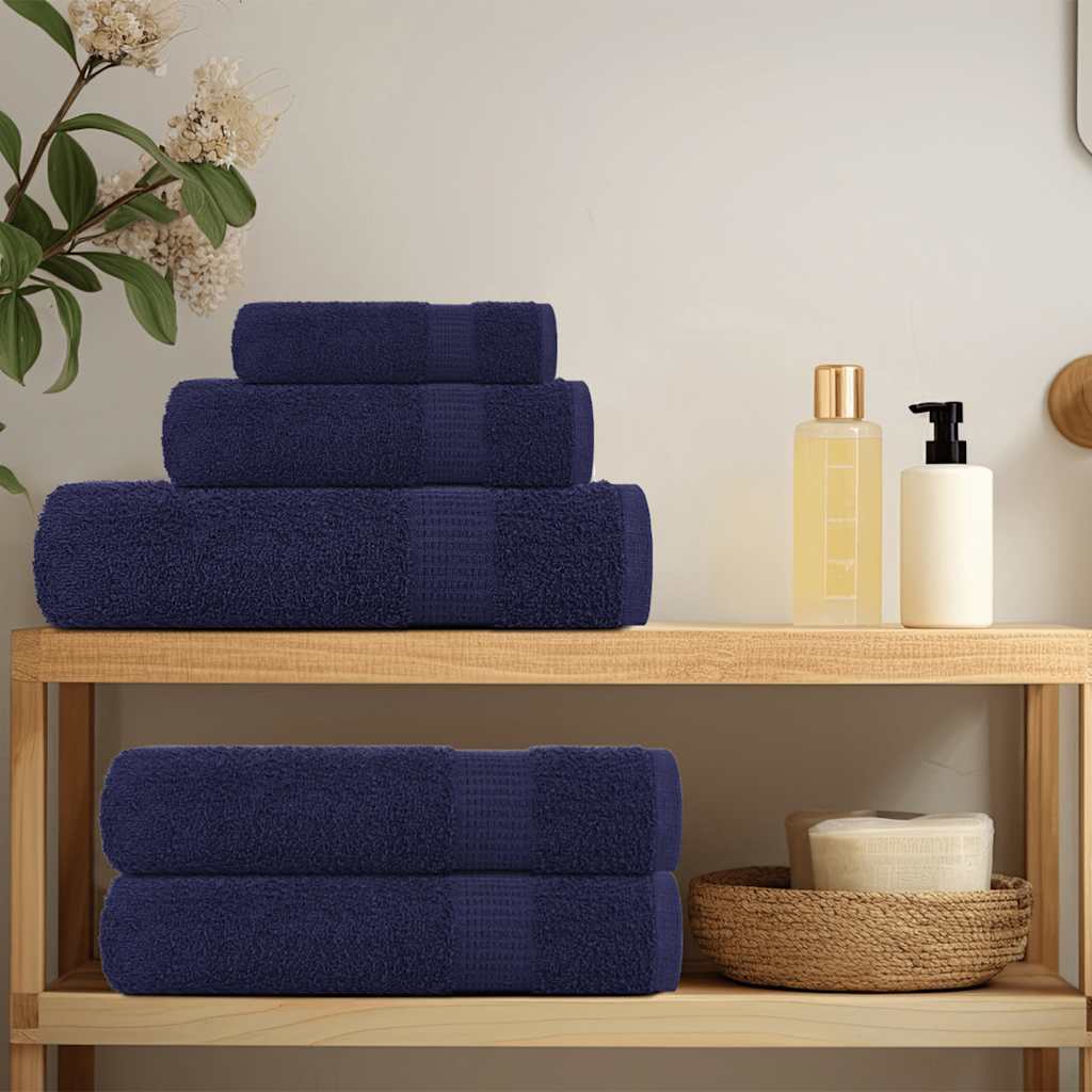 Shower Towels 2 pcs Navy Blue 70x140 cm 360 gsm 100% Cotton