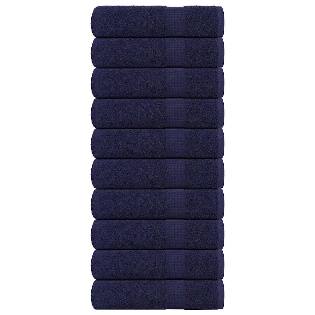 Bath Towels 10 pcs Navy Blue 100x150 cm 360 gsm 100% Cotton